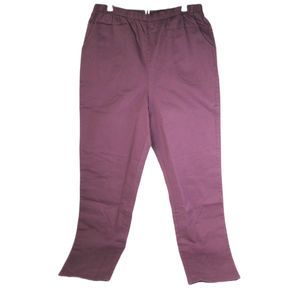 D & Co. Dusty Purple Pull On Pants with Pockets Cotton Blend LT NWT (B12-38)